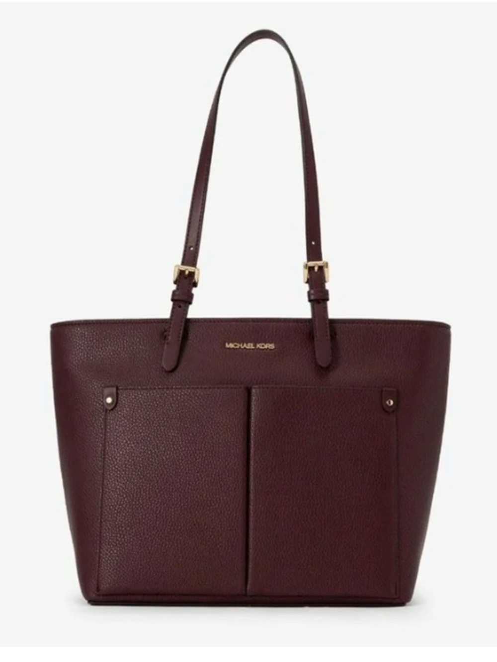 NWT! Michael Kors Jet Set Travel Double Pocket Tote in Oxblood Color